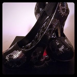 Sequin Skull Iron Fist Heels